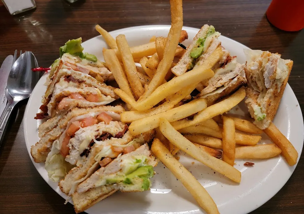 Club Sandwich and Fries